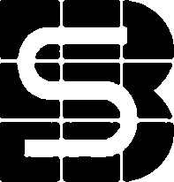 Bergen Byggsystem AS logo som er to bokstaver, en svart B og en gjennomsiktig S inne i bokstaven B, i stedet for to hull.